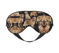 Golden Retrievers Print Soft Eye Mask, Adjustable Strap Soft Eye Cover Blindfold for Travel Yoga Nap Shift Work