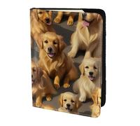 Golden Retrievers Print Stylish Men Women 5.5 Inch Passport Travel Document Wallet For Secure Storag, Black, One Size