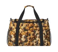 Golden Retrievers print Weekender Overnight Carry On Bag Gym Luggage Bag Duffel Bag for Travel Women, Black, One Size