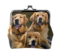 Golden Retrievers Print Women'S Kiss Lock Coin Pouch, Mini Wallet For Cards And Lipstick, Soft Compact Purse