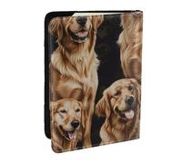 Golden Retrievers Printed Passport Holder - 6.5 x 4.5 Inch RFID Blocking Travel Wallet,Stylish Passport Cover,Lightweight Document Organizer for Cards