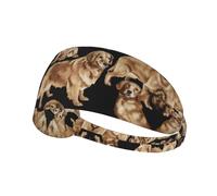 Golden Retrievers Printing Double-Sided,Unisex Elastic Sports Headband,Ideal As A Gift For Sports-Loving Friends,Family