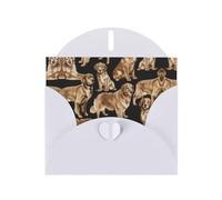 Golden Retrievers Printing Holiday Love Buckle Pearl Paper Bulk With Envelopes Greeting, Thinking Of You Cards 4 X 6inch