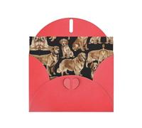Golden Retrievers Red prints Greeting Cards 6x4-inch with Envelope | Perfect for writing greetings and thank-you notes