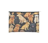 Golden Retrievers Reusable Paper Cosmetic Bag Waterproof & Lightweight for Travel, School & Daily Use Full-Print Design Women, Students, Eco-Conscious