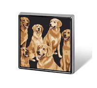 Golden Retrievers Square Lapel Pin Women's Novelty Buttons & Pins Metal Badge Cute Brooch Pin Retro Pinback Badge Fashion Bag Pins for Hat Backpacks Tie Suit Wedding Party Accessory