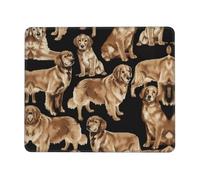 Golden Retrievers Thick Desk Pad Mouse Mat with Lock Stitch Edge, Stable Non-Slip Surface for Computer Use