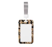 Golden Retrievers Vertical Id Card Badge Holder with Neck Strap, Printed Waterproof Name Card Holder for Work Office Nurse School