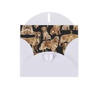 Golden Retrievers White prints Greeting Cards 6x4-inch with Envelope | Perfect for writing greetings and thank-you notes