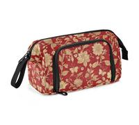 Golden Retro Vintage Butterfly Red Pencil Case Large Capacity Large Pencil Case Multifunctional for Girls Preppy School estiche para lapices