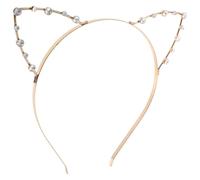 Golden Rhinestone Cat Ears Headband for Costume Party Women