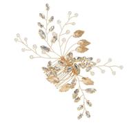Golden Rhinestone Hair Comb Headband for Women Pageants Proms | Zinc Alloy Piece, Charming Elegant Design, Simple Beauty, Ladies Accessory for Formal Events