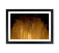 Golden Rise in Abstract Framed Print | A2 Black Framed Wall Art | Ready to Hang | Abstract Fantasy Picture | Living Room Bedroom Lounge Office