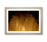 Golden Rise in Abstract Framed Print | A2 Oak Framed Wall Art | Ready to Hang | Abstract Fantasy Picture | Living Room Bedroom Lounge Office