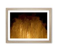 Golden Rise In Abstract Modern Art Framed Print | A3 Oak Framed Wall Art | Ready to Hang | Abstract Fantasy Picture | Living Room Bedroom Lounge Office
