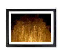Golden Rise In Abstract Modern Art Framed Print | A4 Black Framed Wall Art | Ready to Hang | Abstract Fantasy Picture | Living Room Bedroom Lounge Office