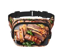 Golden Roast Square Double Layer Waist Bag Belt - Fanny Pack Purse with Adjustable Strap for Running, Travel, Hiking, Black, One Size, Black, One Size