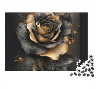 Golden Rose Dark 1000 Piece Jigsaw Puzzles for Adults - Challenging Brainteasing Adults Jigsaw Puzzle, 1000pcs Puzzle for Home Decoration 38x26cm/1000pcs