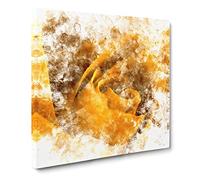 Golden Rose Flower Watercolour Canvas Print | Gallery Wrapped 30mm Frame Wall Art | 20x20 inches | Ready to Hang | Modern Floral Picture | Living Room Bedroom Lounge Office