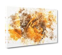 Golden Rose Flower Watercolour Canvas Print | Gallery Wrapped 30mm Frame Wall Art | 30x20 inches | Ready to Hang | Modern Floral Picture | Living Room Bedroom Lounge Office