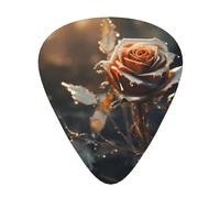 Golden Rose Stylish and durable guitar picks, three types of thin, medium and heavy guitar picks (12 pieces), suitable for guitar, bass, electric guitar, ukulele,