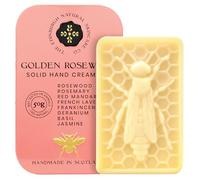 Golden Rosewood Hand Cream Bar - 100% Natural Moisturiser for Very Dry Hands | With Beeswax, Cocoa Butter & Coconut Oil | Long-Lasting, Travel-Friendly, Cruelty-Free, Ideal for Gifting | 50g