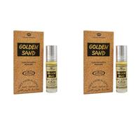 Golden Sand Concentrated Perfume Oil 6ml Roll-On - Pack of 2 | Long Lasting Alcohol-Free Attar for Men & Women | Warm, Spicy & Amber Fragrance