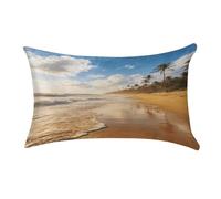 Golden Sand Reflecting The Sun Pillowcase,Elegant Designed Home Decor,Velvet Pillowcase,Soft and Cozy,Pillow Case Cover with Hidden Zipper for Bedroom, Sofa, Couch