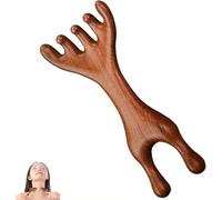 Golden Sandalwood Massage Comb,Five Touch Therapy Comb and Five-Claw Gua Sha & Meridian Therapy Tool for Scalp, Meridians,Face, Neck & Shoulder Reliefs (Men & Women) (1pcs)
