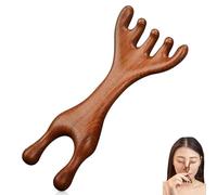 Golden Sandalwood Massage Comb,Five Touch Therapy Comb,Foot Massage Comb,Five-Claw Gua Sha & Meridian Therapy Tool for Scalp,Face,Neck & Shoulder(A-1pcs)