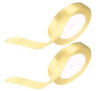 Golden Satin Ribbon for Gift Wrapping Ribbon, 2 Rolls 15mm x 22M gold Ribbon for Crafting Flower Bouquets Presents Balloon Valentines Gifts DIY Craft Hair Bows Making Cake Wedding Decorations Ribbons