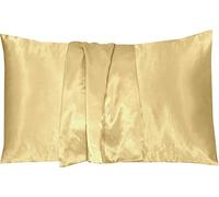 Golden Satin Skill Pillowcase 2 Pack, Faux Silk Satin Pillowcases For Hair And Skin With Envelope Closure Design, Standard Size 50 X 75 Cm.