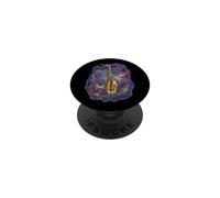 Golden Saxophone with Rainbow Music Notes in a Cosmic Nebula PopSockets Adhesive PopGrip