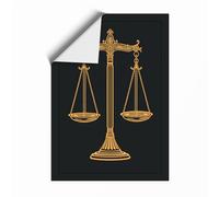 Golden Scales of Justice Modern Unframed Wall Art Print A2 (59.4×42cm), Wall Decor for Living Room, Bedroom, Office & Home, Art Gift