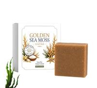 Golden Sea Moss Soap Bar with Sea Salt for Men and Women，1PC