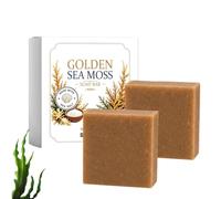 Golden Sea Moss Soap Bar with Sea Salt for Men and Women，2PC
