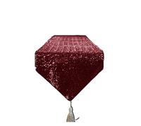 Golden Sequin Tassel Table Runner for Wedding Decoration Bridal Baby Shower Christmas Birthday Party Thanksgiving Event Supplies for Dining Table, Gathering(Dark red,30X180cm)