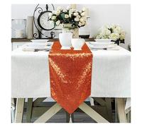 Golden Sequin Tassel Table Runner for Wedding Decoration Bridal Baby Shower Christmas Birthday Party Thanksgiving Event Supplies for Dining Table, Gathering(Orange,30X180cm)