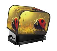 Golden Seven-Spotted Ladybug Toaster Cover 2 Slice Kitchen Small Appliance Covers With Pockets Dust And Fingerprint Protectio