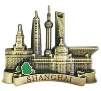 Golden Shanghai China Refrigerator Magnet Tourism Souvenir 3D Fridge Decoration Craft Collection