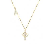 Golden Silver-Tone Personalized A-Z Initial Crown Cross Necklace,Custom Sacred Faith Monogram Pendant Jewelry,Cross and Crown Necklace,Christian Religious Jewelry Gift