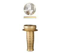 Golden Sink, Luxury Floor Standing Vanity Sink Combo with Faucet, Drain and Mirror, 3-Pieces Column Basin(Color:C) (B One Size)