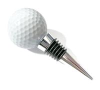 Golden/Siver/Rose Gold/Black/White Color Real Novelty Golf Ball red Wine Bottle Stopper, Wine top Decoration, Ideal Wine Cork Gift for Wine Golf Lover (White)