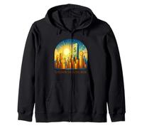 Golden Skyline Rise Wealth Vision Zip Hoodie