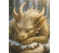 Golden Slumber: Sleeping Dragon Composition Notebook: 8.5 x 11" Fantasy Notebook with Golden Dragon Cover - 100 Lined Pages for School, Journaling, or Writing Magic