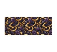 Golden Snake Purple Rose Print Gaming Mouse Pad 12x31.5in, Large Mouse Pads Computer Keyboard Pad Desk Pads, Non-Slip Desk Matt for Desktop, Mousepad for Office Home Desks Accessories