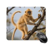 Golden Snub-Nosed Monkey Square Mouse Pads Non-Slip Rubber Base Mouse Mat Cute Mousepad Funny Computer Desk Accessories for Office Home Gaming Work 25 * 30cm