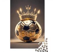 Golden Soccer Crown 1000 Pieces Eco-Friendly Puzzle Adult Hobbyists Portable Mind Decompression Hours Entertainment 70x50cm/1000pcs