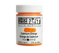 GOLDEN SoFlat Matte Acrylic Paint, 2oz jar, Cadmium Orange (6530-2)