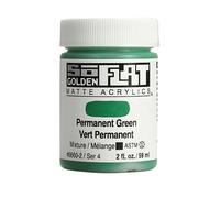 Golden SoFlat Matte Acrylic Paint, 2oz jar, Permanent Green (6660-2)